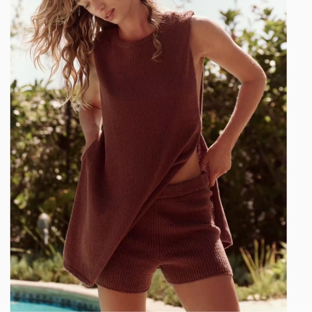 Free People Beach Miranda Sweater Set - Size L - Mocha Brown